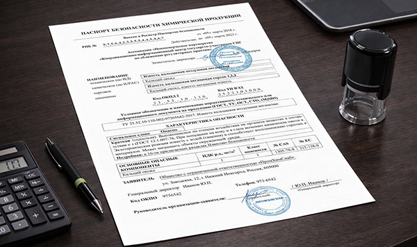 Паспорт безопасности химической продукции