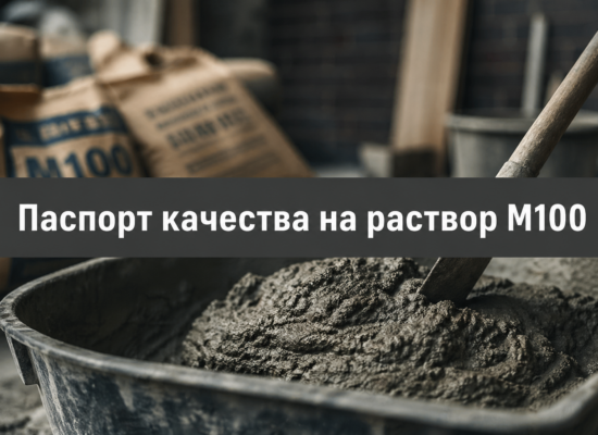 Паспорт качества на раствор М100